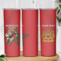 Morocco Rugby Custom Skinny Tumbler Lion Mascot Green Star