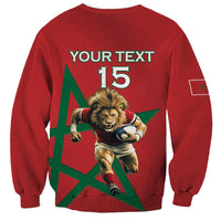 Morocco Rugby Custom Sweatshirt Lion Mascot Green Star