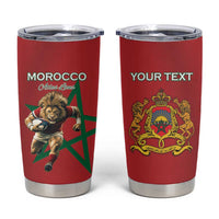 Morocco Rugby Custom Tumbler Cup Lion Mascot Green Star