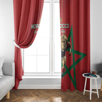 Morocco Rugby Custom Window Curtain Lion Mascot Green Star