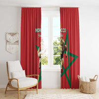 Morocco Rugby Custom Window Curtain Lion Mascot Green Star