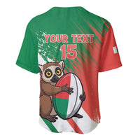 Madagascar Rugby Custom Baseball Jersey Go Les Makis - Wonder Print Shop