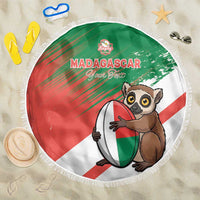 Madagascar Rugby Custom Beach Blanket Go Les Makis - Wonder Print Shop
