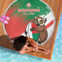 Madagascar Rugby Custom Beach Blanket Go Les Makis - Wonder Print Shop