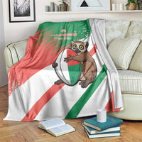 Madagascar Rugby Custom Blanket Go Les Makis - Wonder Print Shop