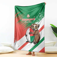 Madagascar Rugby Custom Blanket Go Les Makis - Wonder Print Shop