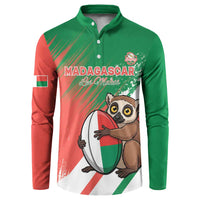 Madagascar Rugby Custom Button Sweatshirt Go Les Makis - Wonder Print Shop