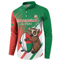 Madagascar Rugby Custom Button Sweatshirt Go Les Makis - Wonder Print Shop