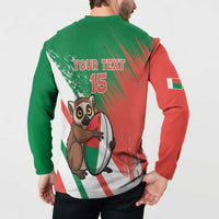 Madagascar Rugby Custom Button Sweatshirt Go Les Makis - Wonder Print Shop