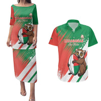 Madagascar Rugby Custom Couples Matching Puletasi and Hawaiian Shirt Go Les Makis - Wonder Print Shop
