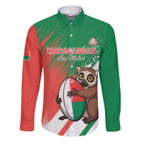 Madagascar Rugby Custom Family Matching Off The Shoulder Long Sleeve Dress and Hawaiian Shirt Go Les Makis - Wonder Print Shop