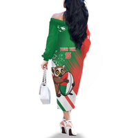 Madagascar Rugby Custom Family Matching Off The Shoulder Long Sleeve Dress and Hawaiian Shirt Go Les Makis - Wonder Print Shop