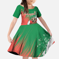 Madagascar Rugby Custom Family Matching Off Shoulder Maxi Dress and Hawaiian Shirt Go Les Makis - Wonder Print Shop