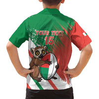 Madagascar Rugby Custom Family Matching Off Shoulder Short Dress and Hawaiian Shirt Go Les Makis - Wonder Print Shop