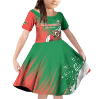 Madagascar Rugby Custom Family Matching Off Shoulder Short Dress and Hawaiian Shirt Go Les Makis - Wonder Print Shop