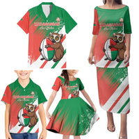 Madagascar Rugby Custom Family Matching Puletasi and Hawaiian Shirt Go Les Makis - Wonder Print Shop
