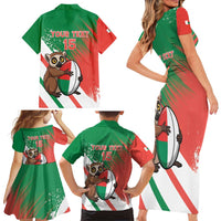 Madagascar Rugby Custom Family Matching Short Sleeve Bodycon Dress and Hawaiian Shirt Go Les Makis - Wonder Print Shop