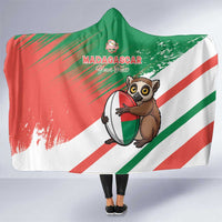 Madagascar Rugby Custom Hooded Blanket Go Les Makis - Wonder Print Shop