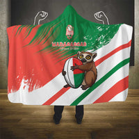 Madagascar Rugby Custom Hooded Blanket Go Les Makis - Wonder Print Shop