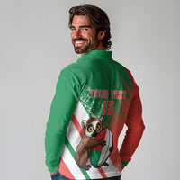 Madagascar Rugby Custom Long Sleeve Polo Shirt Go Les Makis - Wonder Print Shop