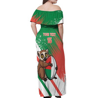 Madagascar Rugby Custom Off Shoulder Maxi Dress Go Les Makis - Wonder Print Shop