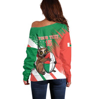 Madagascar Rugby Custom Off Shoulder Sweater Go Les Makis - Wonder Print Shop