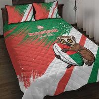 Madagascar Rugby Custom Quilt Bed Set Go Les Makis - Wonder Print Shop