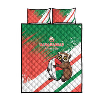 Madagascar Rugby Custom Quilt Bed Set Go Les Makis - Wonder Print Shop