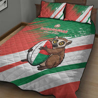 Madagascar Rugby Custom Quilt Bed Set Go Les Makis - Wonder Print Shop