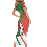 Madagascar Rugby Custom Short Sleeve Bodycon Dress Go Les Makis - Wonder Print Shop