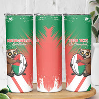Madagascar Rugby Custom Skinny Tumbler Go Les Makis - Wonder Print Shop