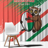 Madagascar Rugby Custom Window Curtain Go Les Makis - Wonder Print Shop