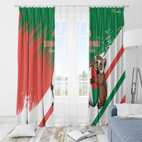 Madagascar Rugby Custom Window Curtain Go Les Makis - Wonder Print Shop