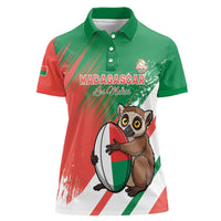 Madagascar Rugby Custom Women Polo Shirt Go Les Makis - Wonder Print Shop
