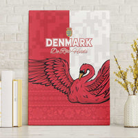 Denmark Football Canvas Wall Art Red and Whites Scandinavia Pattern - Wonder Print Shop