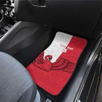 Denmark Football Car Mats Red and Whites Scandinavia Pattern - Wonder Print Shop