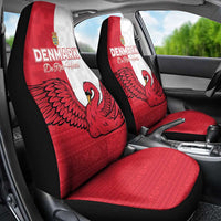 Denmark Football Car Seat Cover Red and Whites Scandinavia Pattern - Wonder Print Shop