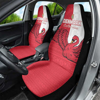 Denmark Football Car Seat Cover Red and Whites Scandinavia Pattern - Wonder Print Shop