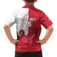 Custom Denmark Football Family Matching Puletasi and Hawaiian Shirt Red and Whites Scandinavia Pattern - Wonder Print Shop