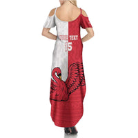 Custom Denmark Football Family Matching Summer Maxi Dress and Hawaiian Shirt Red and Whites Scandinavia Pattern - Wonder Print Shop