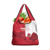 Denmark Football Grocery Bag Red and Whites Scandinavia Pattern - Wonder Print Shop