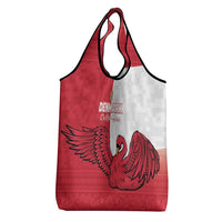 Denmark Football Grocery Bag Red and Whites Scandinavia Pattern - Wonder Print Shop