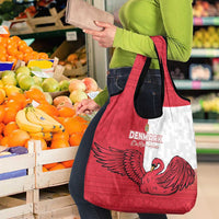 Denmark Football Grocery Bag Red and Whites Scandinavia Pattern - Wonder Print Shop