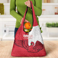 Denmark Football Grocery Bag Red and Whites Scandinavia Pattern - Wonder Print Shop