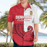 Custom Denmark Football Hawaiian Shirt Red and Whites Scandinavia Pattern - Wonder Print Shop