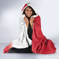 Denmark Football Hooded Blanket Red and Whites Scandinavia Pattern - Wonder Print Shop