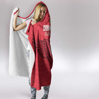 Denmark Football Hooded Blanket Red and Whites Scandinavia Pattern - Wonder Print Shop