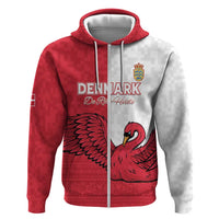 Custom Denmark Football Hoodie Red and Whites Scandinavia Pattern - Wonder Print Shop