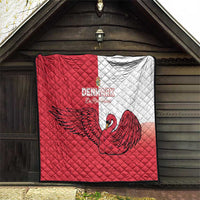 Denmark Football Quilt Red and Whites Scandinavia Pattern - Wonder Print Shop