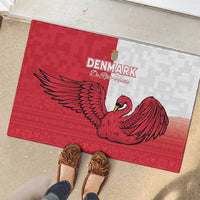 Denmark Football Rubber Doormat Red and Whites Scandinavia Pattern - Wonder Print Shop